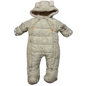 Weatherproof Infant Bear Snowsuit Hoooded One Piece 3-6 months